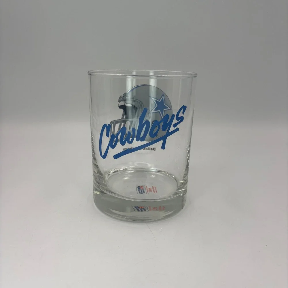 Papel Dallas Cowboys Rocks Glass NFL Clear Silver Blue Excellent Helmet Logo
